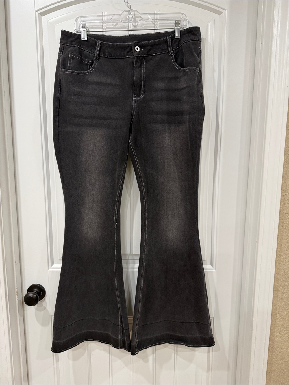 EUC HALARA Black Washed Flare Jeans